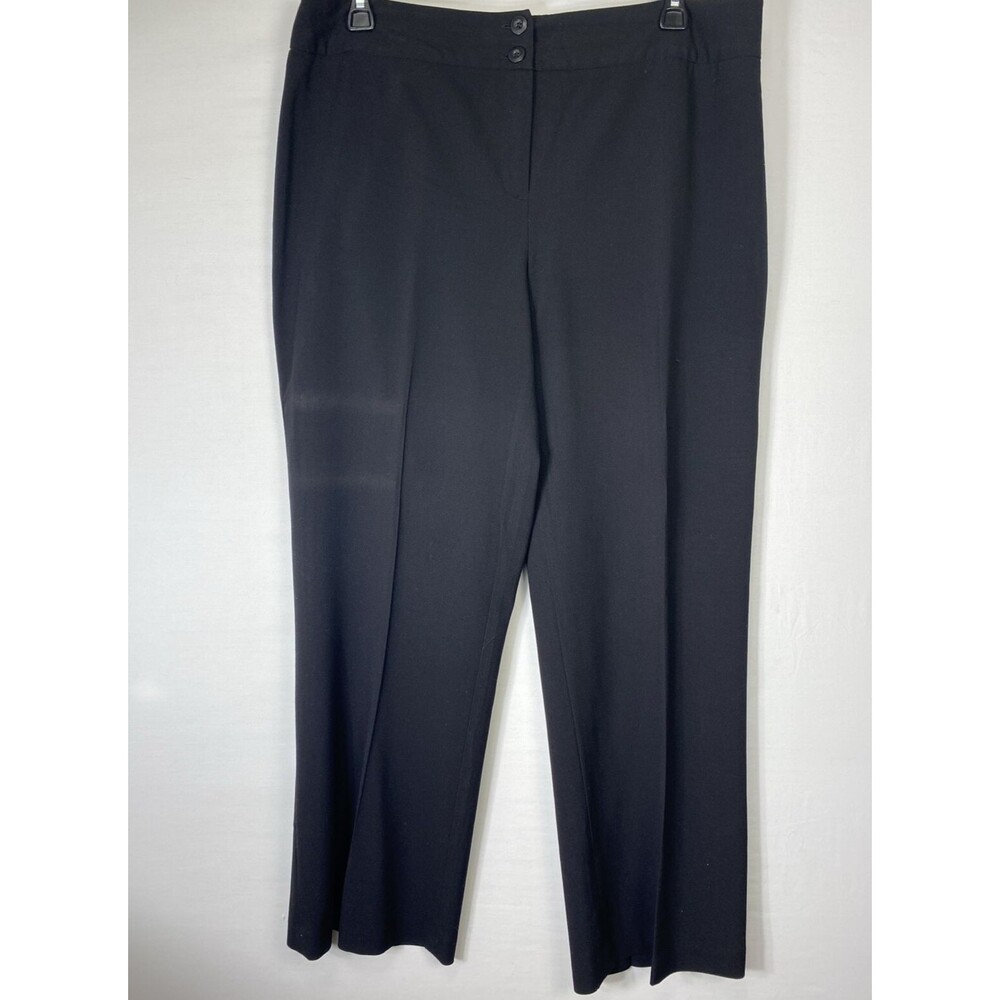 AGB Woman Pants Size 16W Black Flat Front Creased Work Business Casual